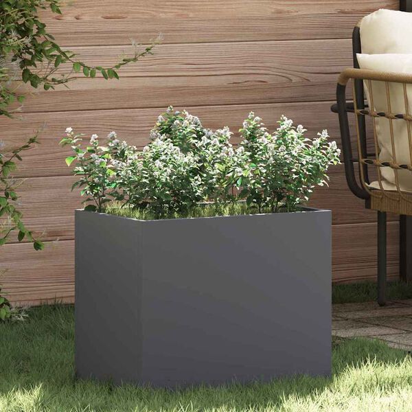 vidaXL Garden Planter Anthracite 50 x 32 x 40 cm Cold-rolled Steel