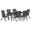 vidaXL Garden Dining Set Height-Adjustable 7 pcs Grey Poly rattan