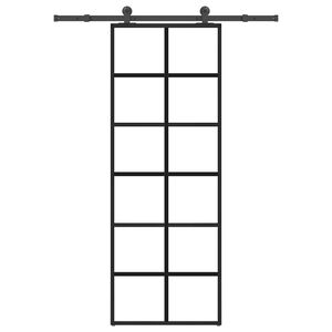 vidaXL Sliding Door with Hardware Set 76x205 cm ESG Glass&Aluminium