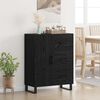 vidaXL Sideboard Black Oak 69.5 x 34 x 90 cm Engineered Wood and Iron