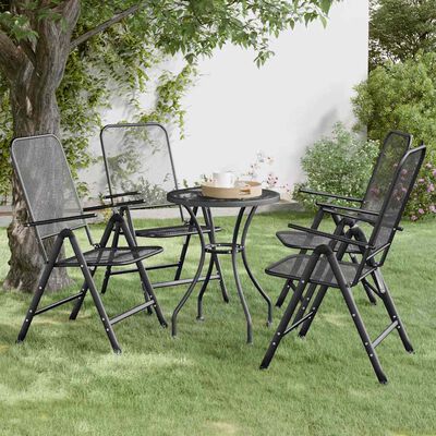 vidaXL Folding Chairs 4 pcs Expanded Metal Mesh Anthracite | vidaXL.co.uk