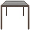 vidaXL Garden Table 190x90x75 cm Tempered Glass and Poly Rattan Brown