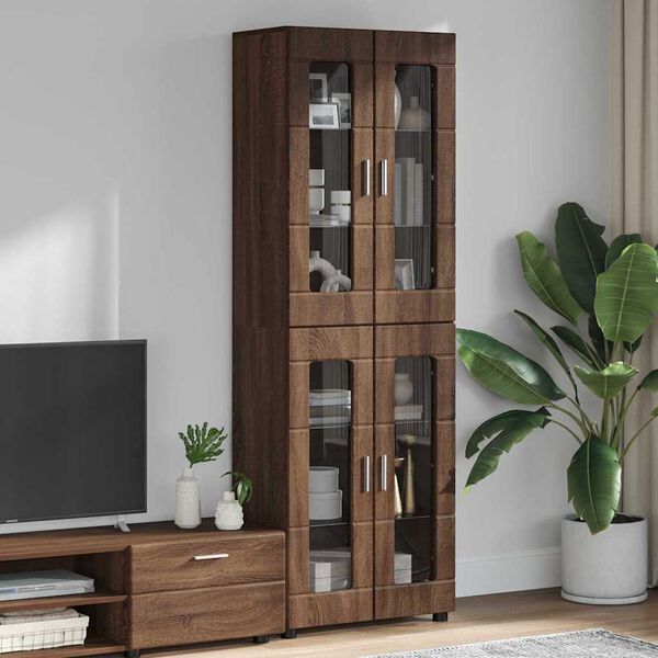 vidaXL Highboard FLORIN Brown Oak 60 x 35 x 182 cm Engineered Wood