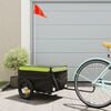 vidaXL Bike Trailer Black and Green 30 kg Iron
