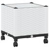 vidaXL Garden Planter with Wheels White 40 x 40 x 44 cm PP