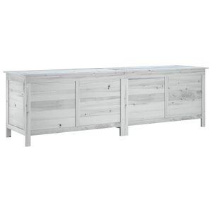 vidaXL Garden Storage Box White 198,5x50x56,5 cm Solid Wood Fir