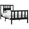 vidaXL Bed Frame without Mattress Black Solid Wood Pine 100x200 cm