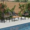 vidaXL Outdoor Furniture Set 4 pcs Grey and Dark Grey PE Rattan