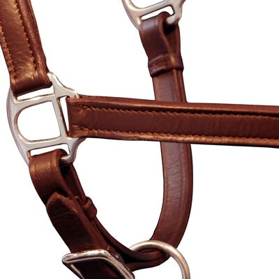 Real Leather Headcollar Stable Halter Adjustable Brown Pony