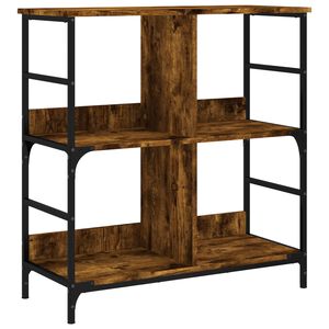 vidaXL Bookshelf Smoked Oak 78,5x33x82 cm Engineered Wood