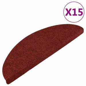 vidaXL Stair Mats Self-adhesive 15 pcs 56x17x3 cm Red