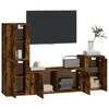 vidaXL 4 Piece TV Cabinet Set Smoked Oak Engineered Wood