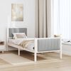 vidaXL Bed frame White and light grey 80 x 200 cm Solid pine wood