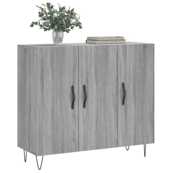 vidaXL Sideboard Grey Sonoma 90x34x80 cm Engineered Wood