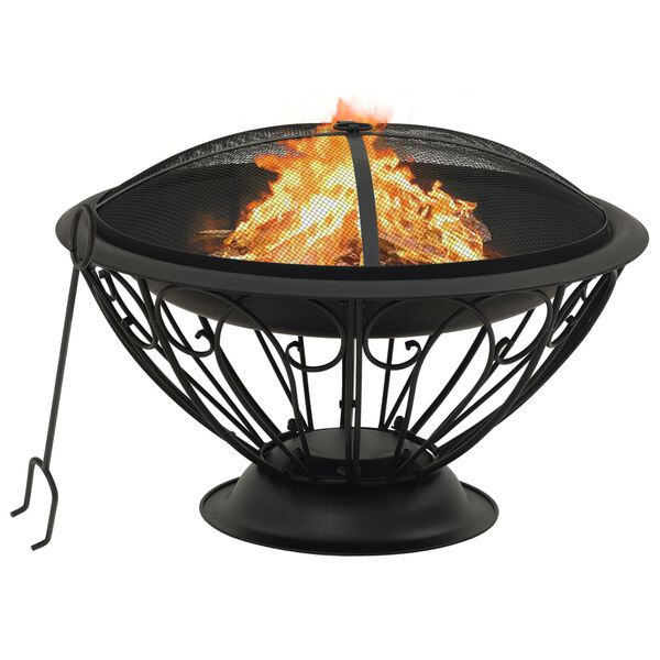 vidaXL Fire Pit with Poker 75 cm XXL Steel