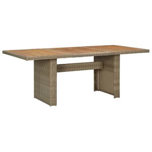 vidaXL Garden Dining Table Brown 200x100x74 cm Poly Rattan