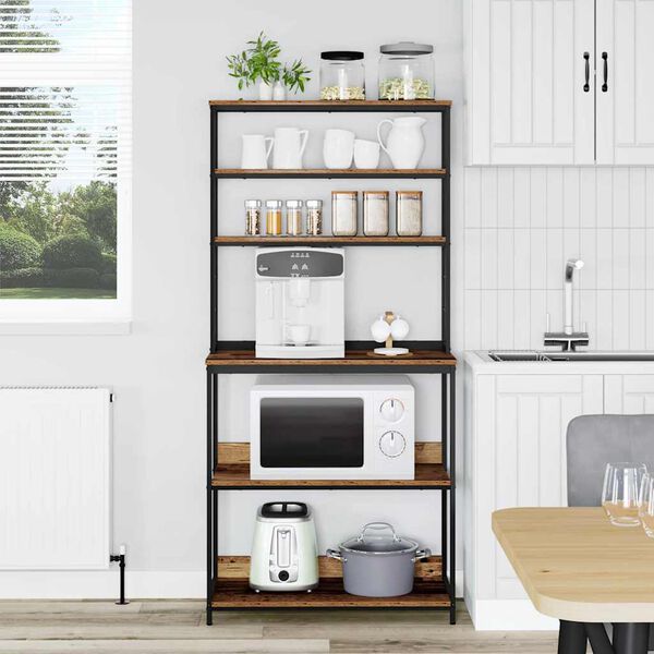 vidaXL Kitchen Shelf Old Wood 80 x 40 x 168 cm Engineered Wood