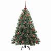 vidaXL Artificial Christmas Tree with 150 LEDs Green 150 cm PE and PVC