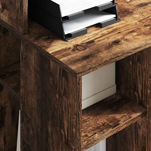 vidaXL Desk with Shelf Smoked Oak 90 x 48 x 101.5 cm Engineered Wood