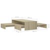 vidaXL Nesting Coffee Table Set Sonoma Oak 100x100x26.5 cm Engineered Wood
