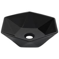 vidaXL Wash Basin 41x36.5x12 cm Ceramic Black