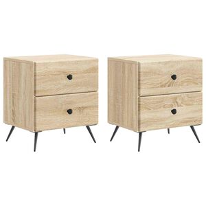 vidaXL Bedside Cabinet 2 pcs Sonoma Oak 43 x 34.5 x 47.5 cm
