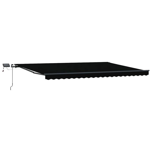 vidaXL Retractable Awning Manual Black 500 x 350 cm Fabric