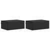 vidaXL Wall-Mounted Bedside Cabinet 2 pcs Black 49 x 34.5 x 20 cm