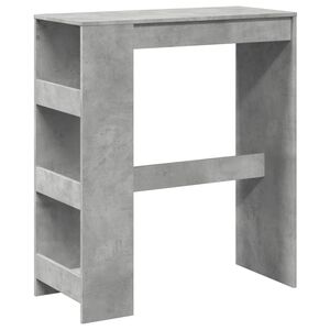 vidaXL Bar Table with Racks Concrete Grey 90x40x103.5 cm