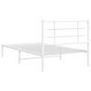 vidaXL Metal Bed Frame without Mattress with Headboard White 100x190cm