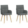 vidaXL Dining Chairs 2 pcs Fabric Dark Grey 60 x 56 x 96 cm