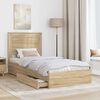 vidaXL Storage Bed with Drawer Sonoma Oak 100 x 200 cm Engineered Wood
