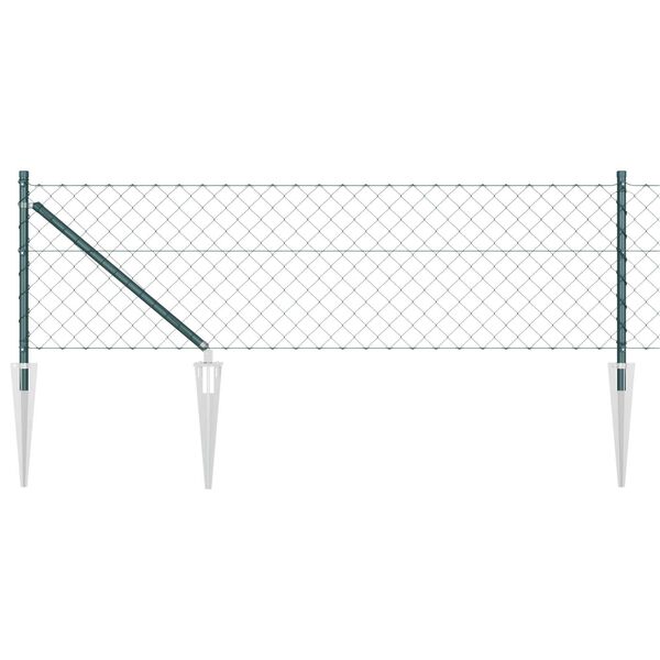 vidaXL Fence Post Green 10 x 0.6 m (60 x 60 mm mesh) Steel and PVC
