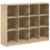 vidaXL Bookcase with Doors Sonoma Oak 136x37x109 cm Engineered Wood