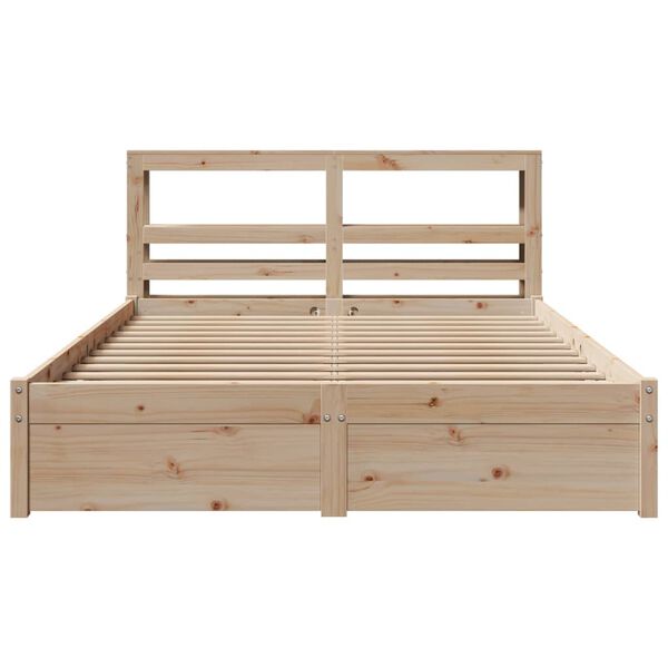 vidaXL Bed Frame with Headboard without Mattress 140x190 cm