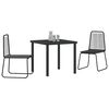 vidaXL Garden Dining Set 3 pcs Black Powder-Coated Steel