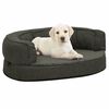 vidaXL Ergonomic Dog Bed Mattress 60x42 cm Linen Look Fleece Dark Grey