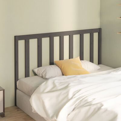 vidaXL Bed Headboard Grey 141x4x100 cm Solid Wood Pine