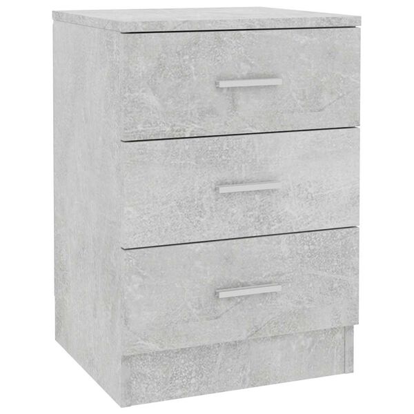 vidaXL Bedside Cabinet Concrete Grey 38x35x56 cm Engineered Wood