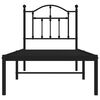 vidaXL Metal Bed Frame without Mattress with Headboard Black 75x190cm