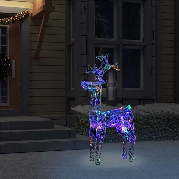 vidaXL Reindeer Christmas Decoration 90 LEDs 60x16x100 cm Acrylic