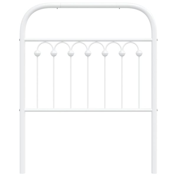 vidaXL Metal Headboard White 75 cm