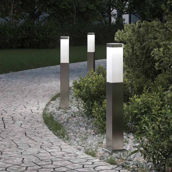 vidaXL Bollard Lights 3 pcs 50 cm Stainless Steel IP44