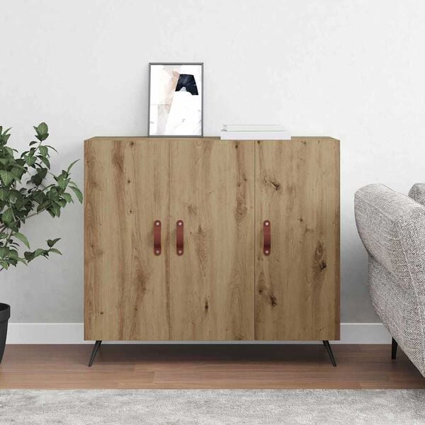 vidaXL Sideboard Artisan Oak 89.5 x 34 x 80 cm Engineered Wood