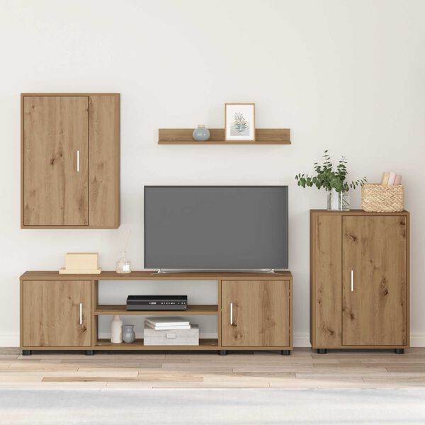 vidaXL TV Cabinet Set Wall-mounted 4 pcs Artisan Oak Engineered wood