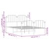 vidaXL Metal Bed Frame without Mattress with Footboard&nbsp;White 140x190cm