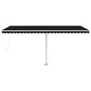 vidaXL Manual Retractable Awning with LED 500x300 cm Anthracite