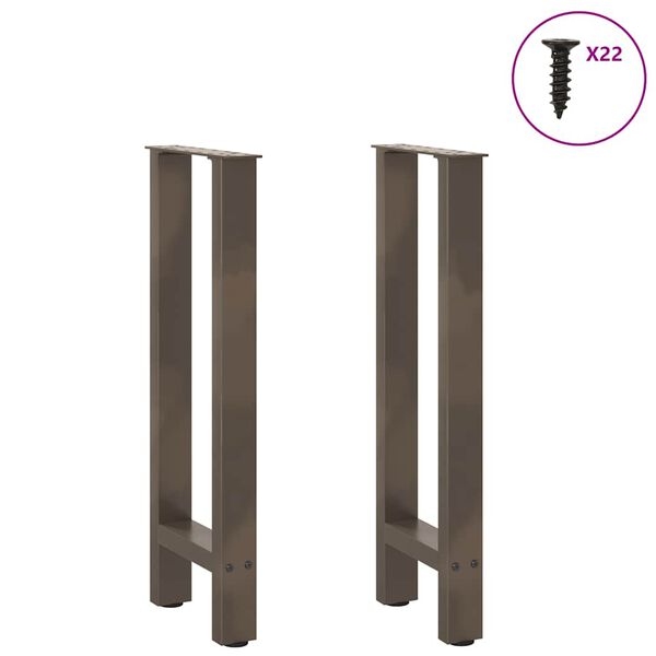 vidaXL Console Table Legs Natural Steel 2 pcs 38x(72-73) cm Steel