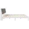 vidaXL Bed Frame with Upholstered Headboard White 200 x 200 cm