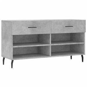 vidaXL Shoe Bench Concrete Grey 102x35x55 cm Engineered Wood